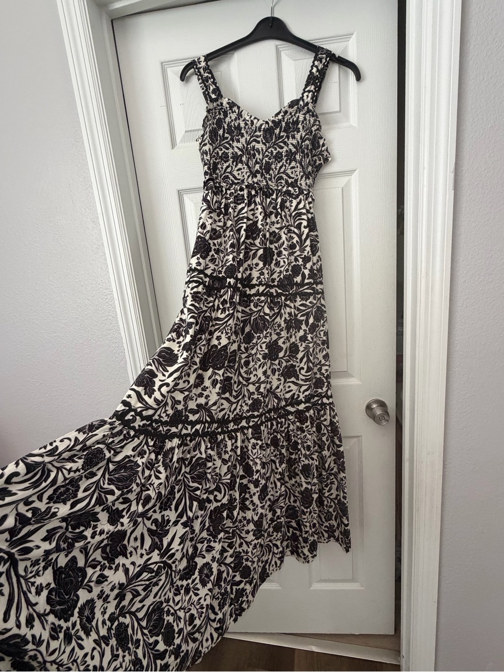 She + Sky Black and White Floral Maxi Dress